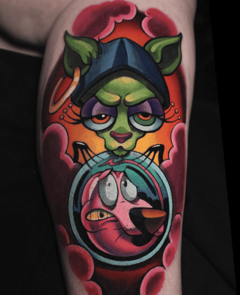Shirley the Medium and Courage the Cowardly Dog Tattoo