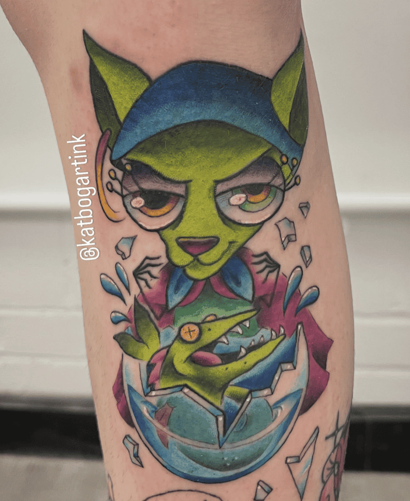 Shirley the Medium Fish Courage the Cowardly Dog Tattoo