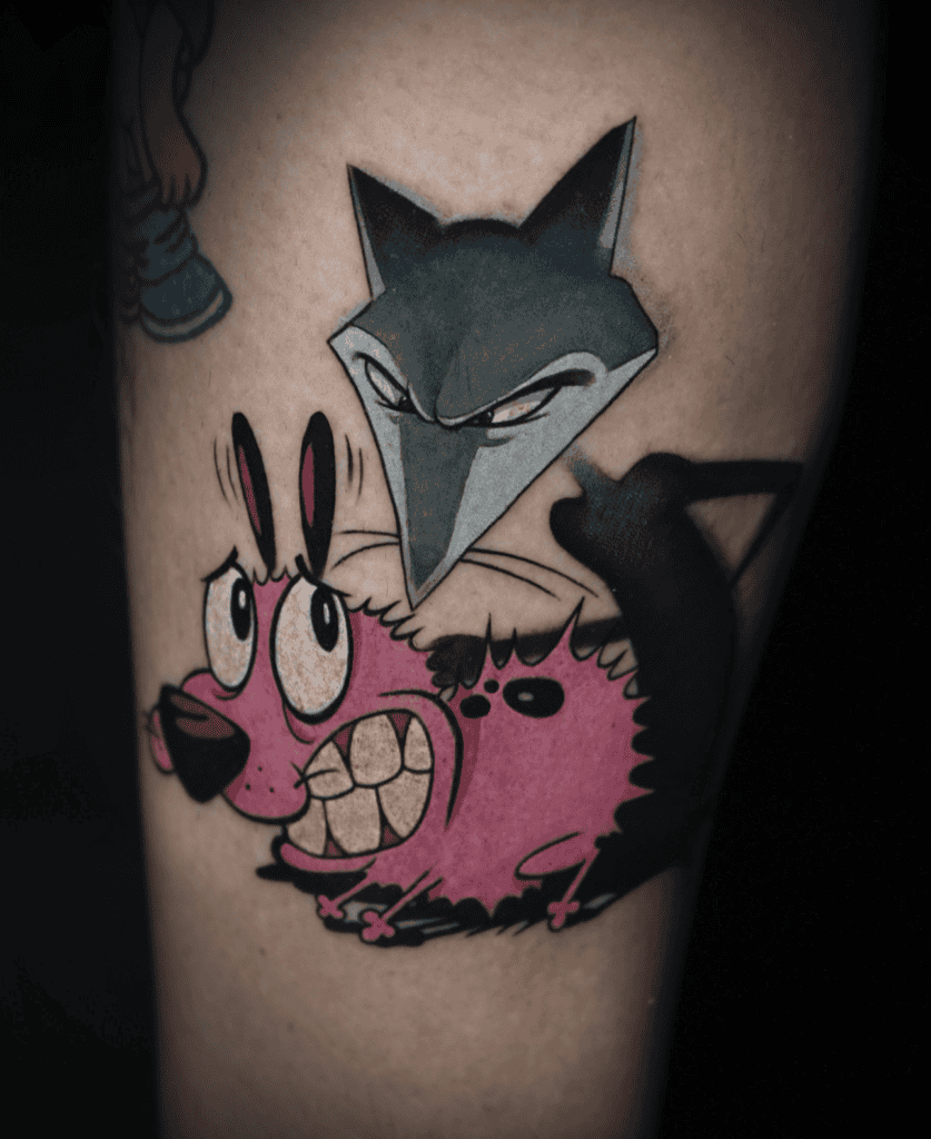 Katz Angry Courage the Cowardly Dog Tattoo