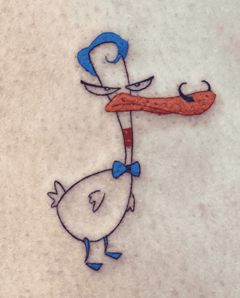 Le Quack Courage the Cowardly Dog Tattoo