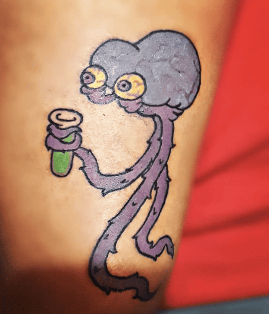Alien Brain Visitor Potion Courage the Cowardly Dog Tattoo