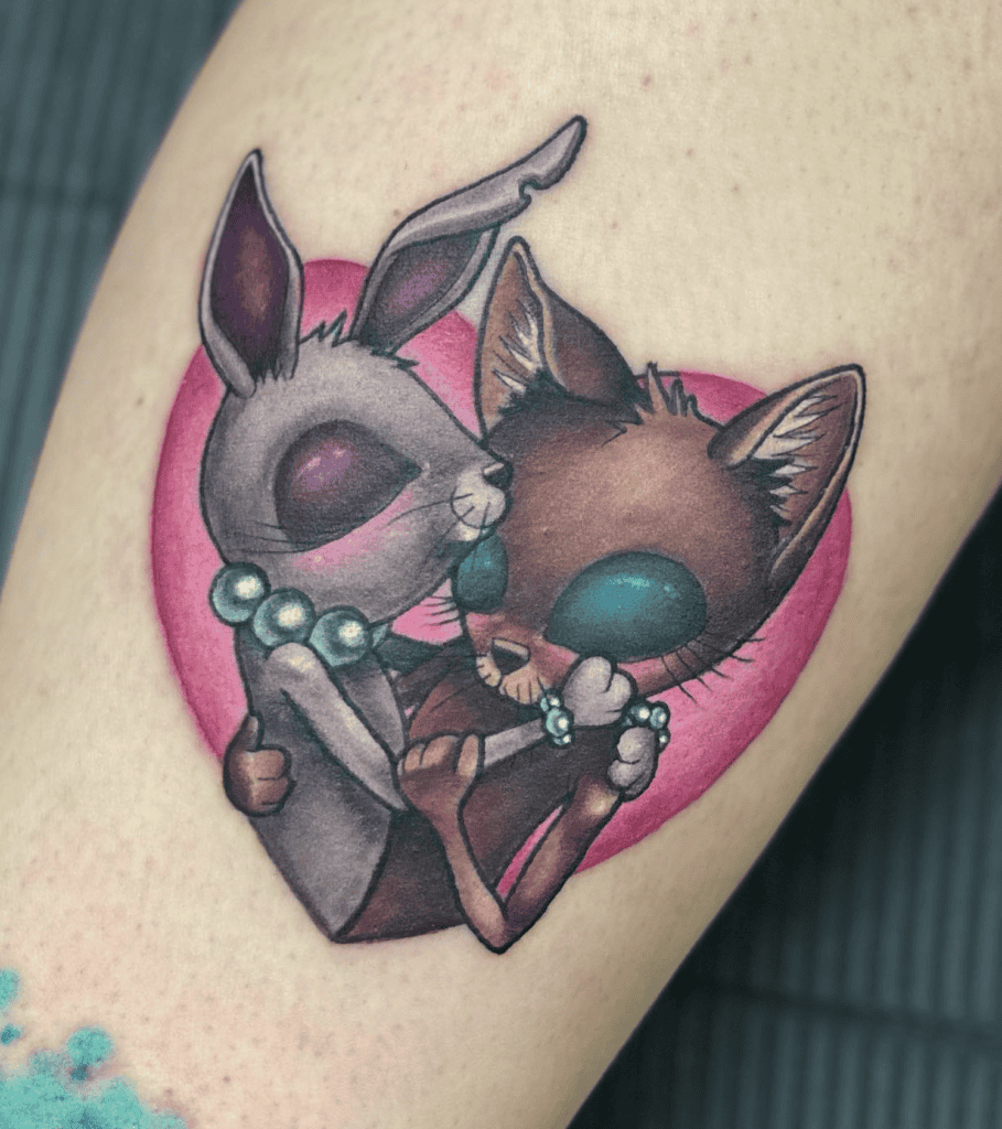Kitty Courage the Cowardly Dog Tattoo