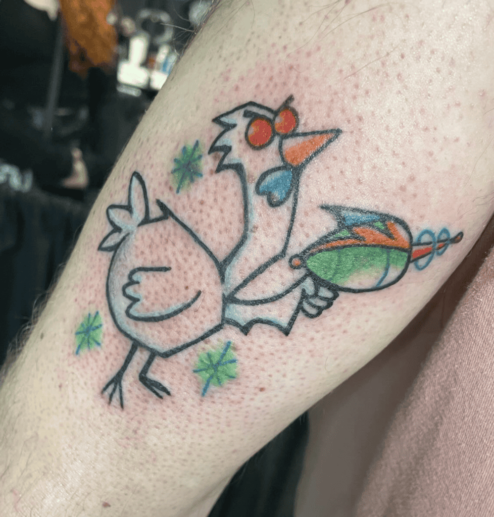 The Chicken from Outer Space Courage the Cowardly Dog Tattoo