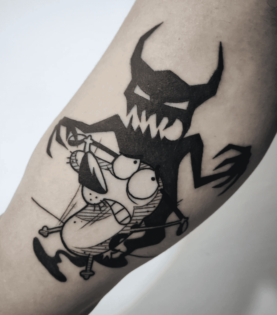 The Shadow Spooky Courage the Cowardly Dog Tattoo