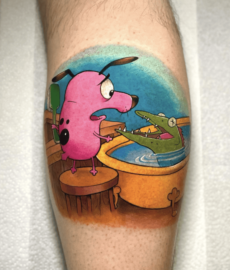 Fish Courage the Cowardly Dog Tattoo