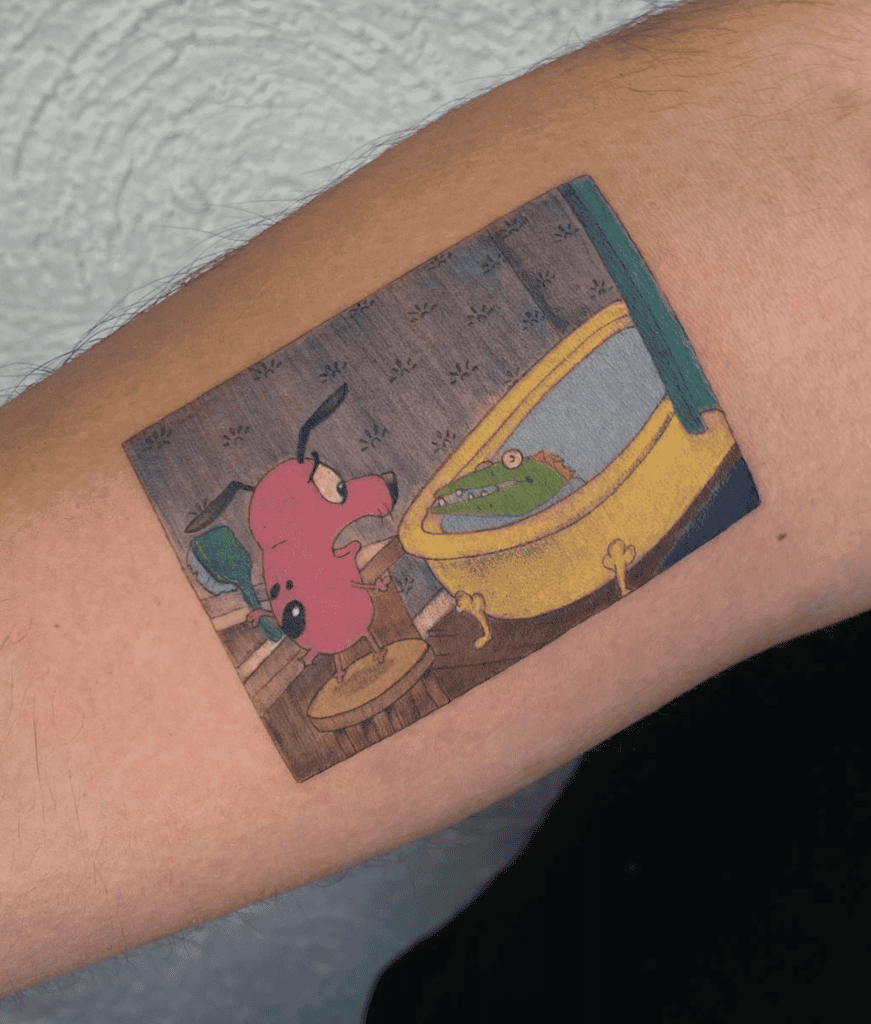 Fish Frame Courage the Cowardly Dog Tattoo