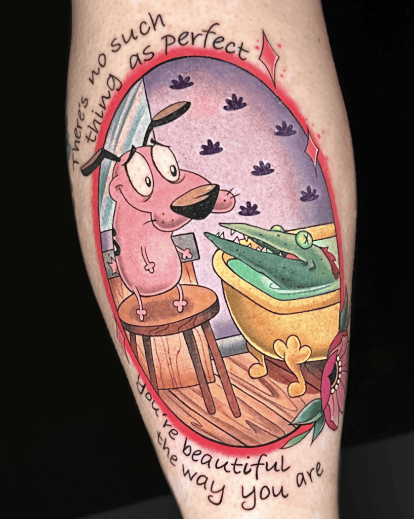 Fish Quote Courage the Cowardly Dog Tattoo