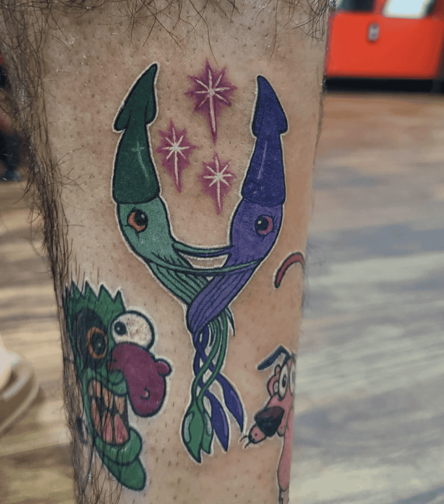 The Star Makers Hug Courage the Cowardly Dog Tattoo