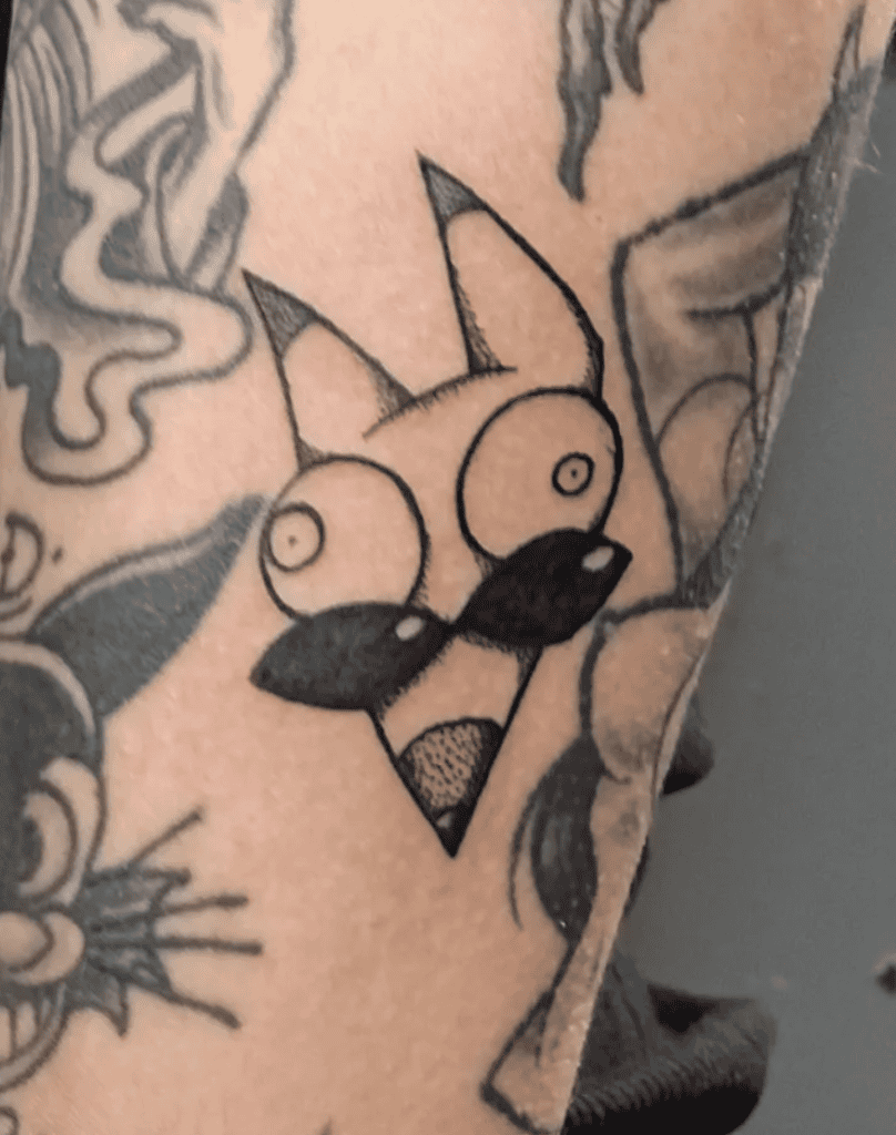 The Cajun Fox Goofy Courage the Cowardly Dog Tattoo
