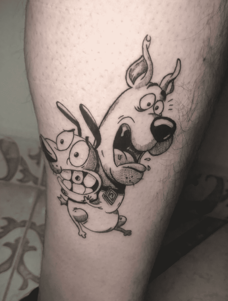 Scooby Doo X Courage the Cowardly Dog Costume Tattoo