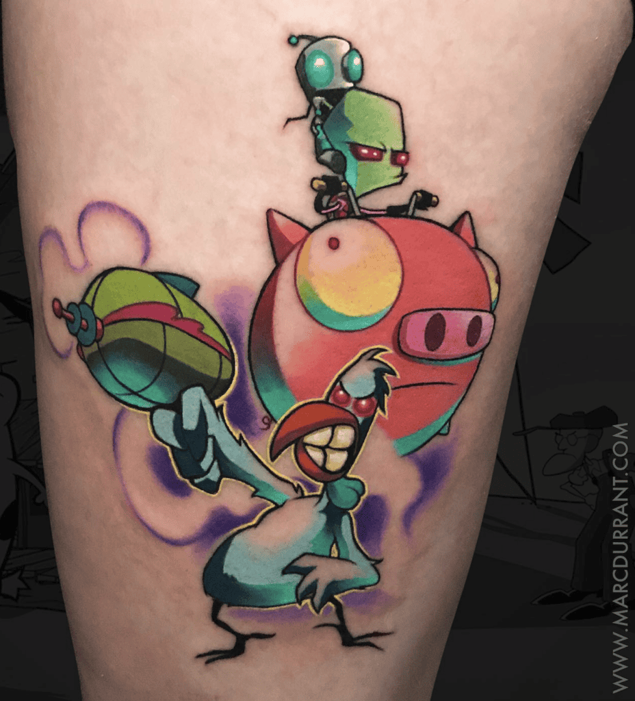 Invader Zim X Courage the Cowardly Dog Tattoo