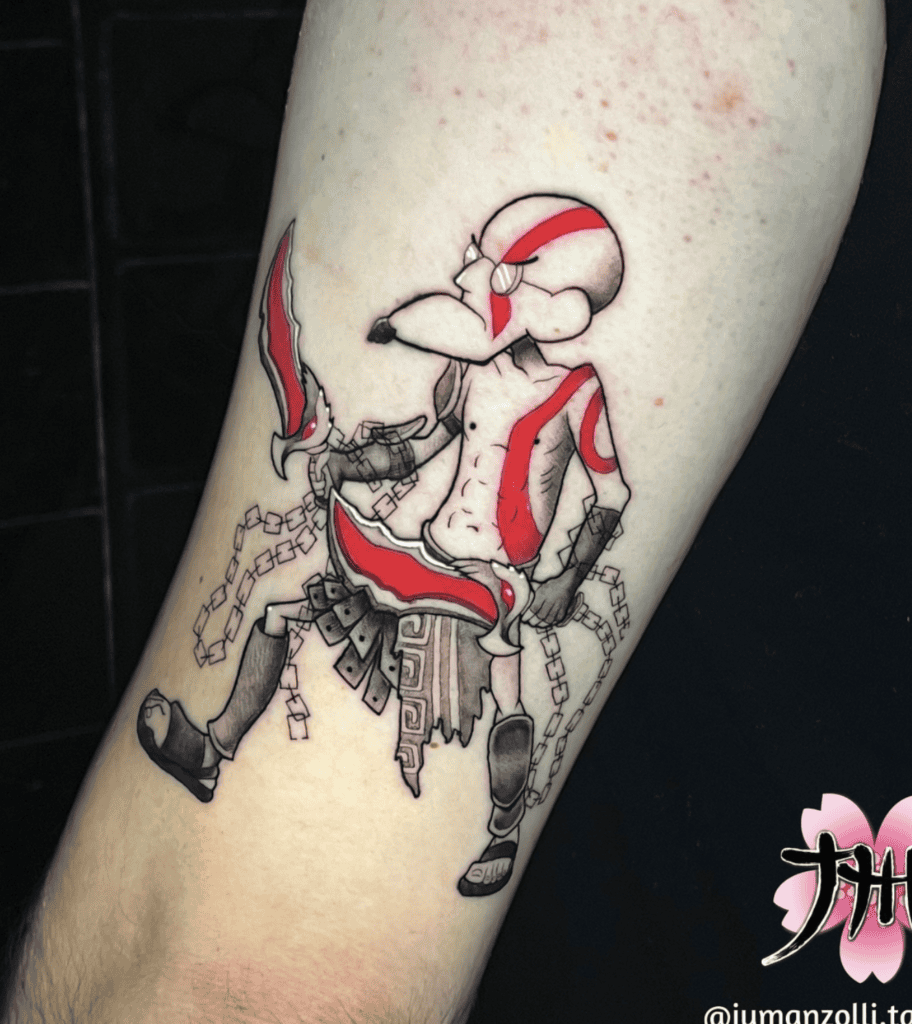 God of War X Courage the Cowardly Dog Tattoo