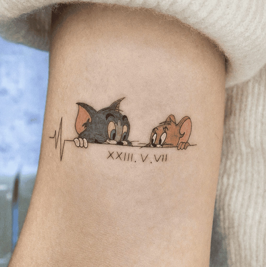Tom and Jerry Beat Cartoon Tattoo