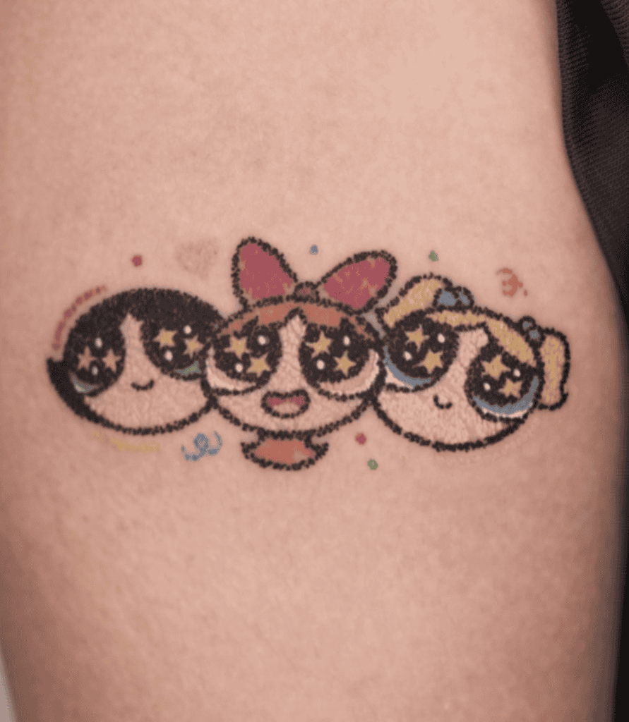 The Powerpuff Girls Cute Cartoon Tattoo