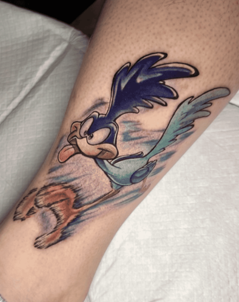 Looney Tunes Road Runer Cartoon Tattoo