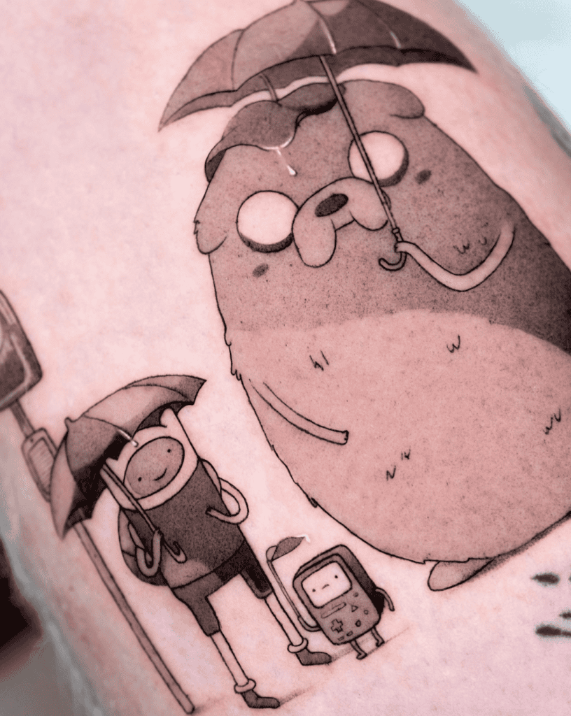 Adventure Time Ghibli Cartoon Tattoo