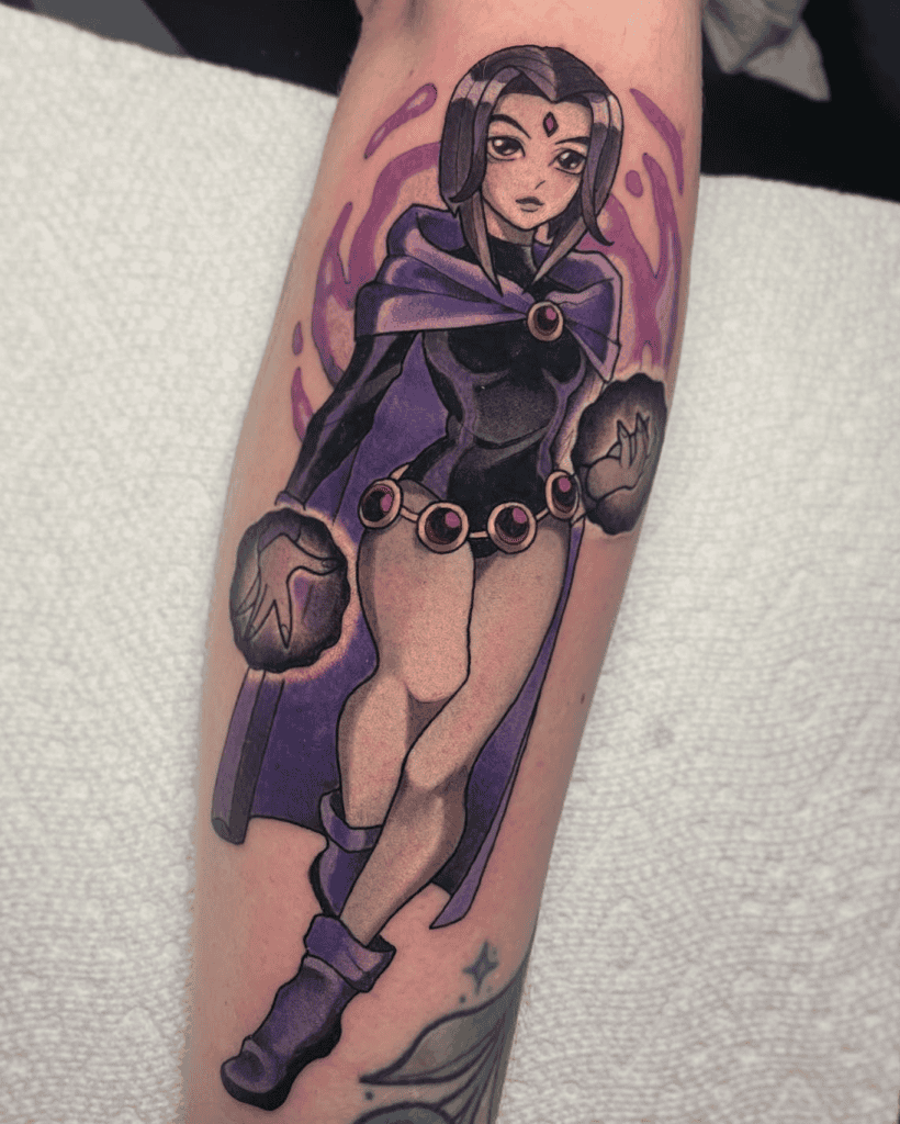 Teen Titans Raven Cartoon Tattoo