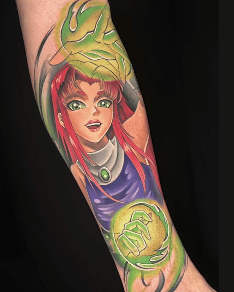 Teen Titans Starfire Cartoon Tattoo