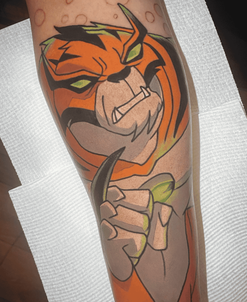 Ben 10 Tiger Cartoon Tattoo