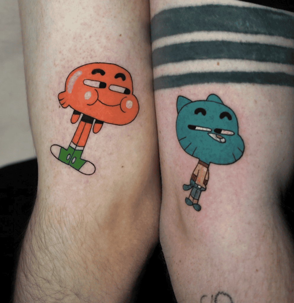 The Amazing World of Gumball Friends Cartoon Tattoo