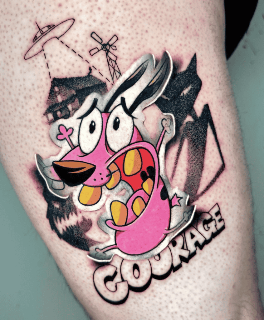 Courage the Cowardly Dog Cartoon Tattoo