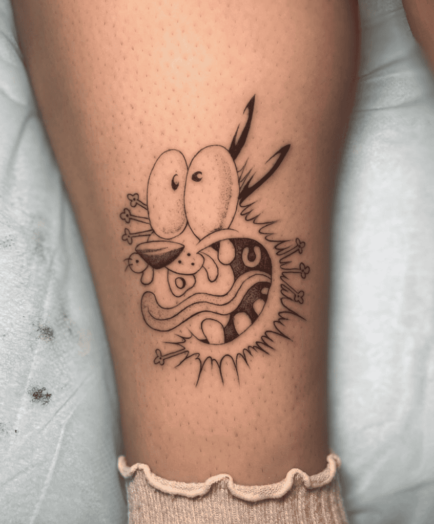 Courage the Cowardly Dog Scream Cartoon Tattoo