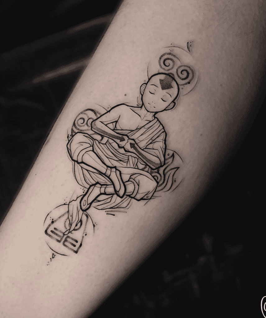 Avatar The Last Airbender Peace Cartoon Tattoo