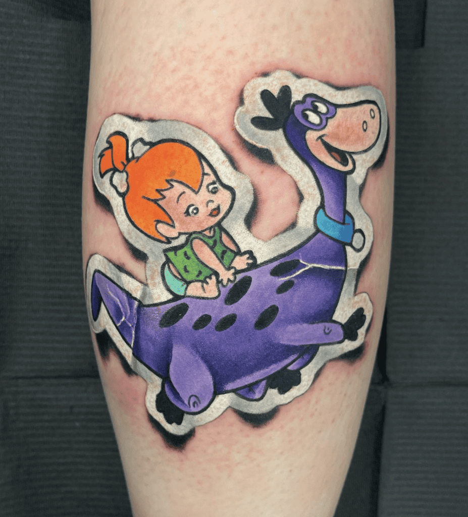 The Flintstones Dino Cartoon Tattoo