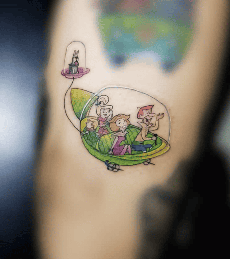 The Jetsons Fly Cartoon Tattoo