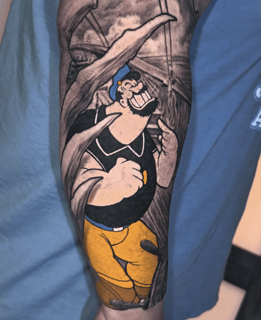 Popeye Cartoon Tattoo