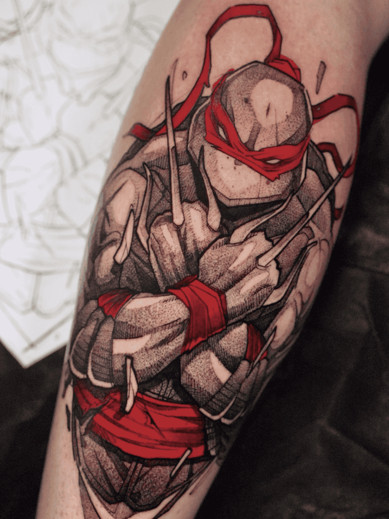 Teenage Mutant Ninja Turtles Cartoon Tattoo