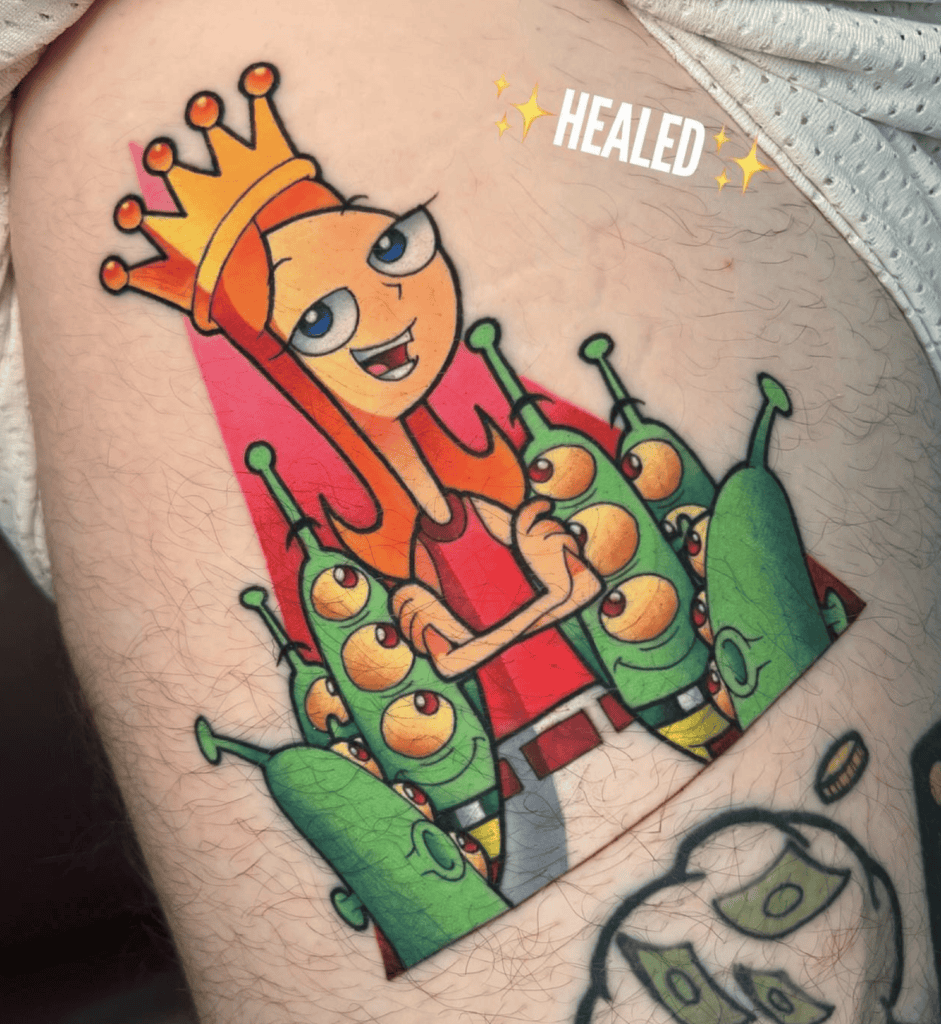 Phineas and Ferb Cartoon Tattoo