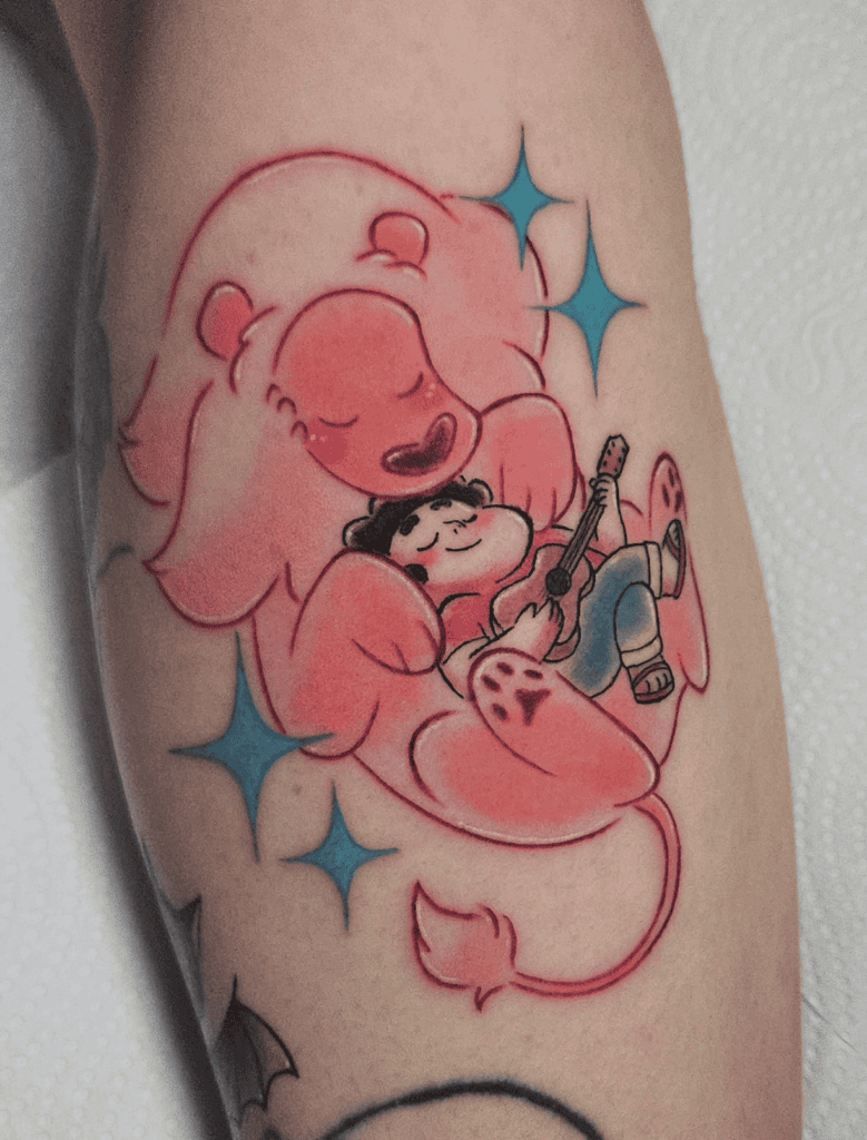 Steven Universe Lion Cartoon Tattoo