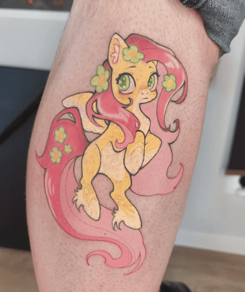My Little Pony Friendship Is Magic Fluttershy Cartoon Tattoo