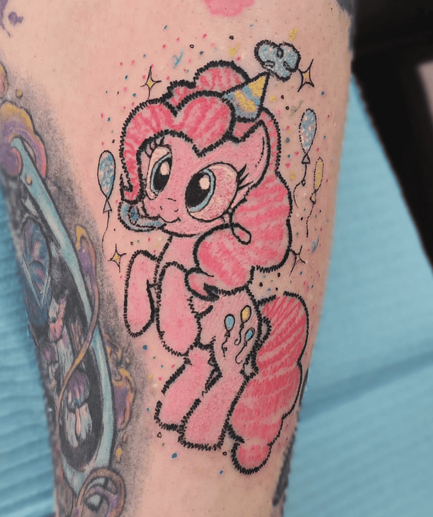 My Little Pony Friendship Is Magic Pinkie Cartoon Tattoo