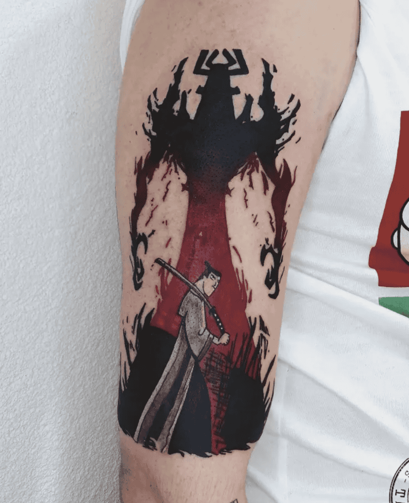 Samurai Jack Aku Cartoon Tattoo