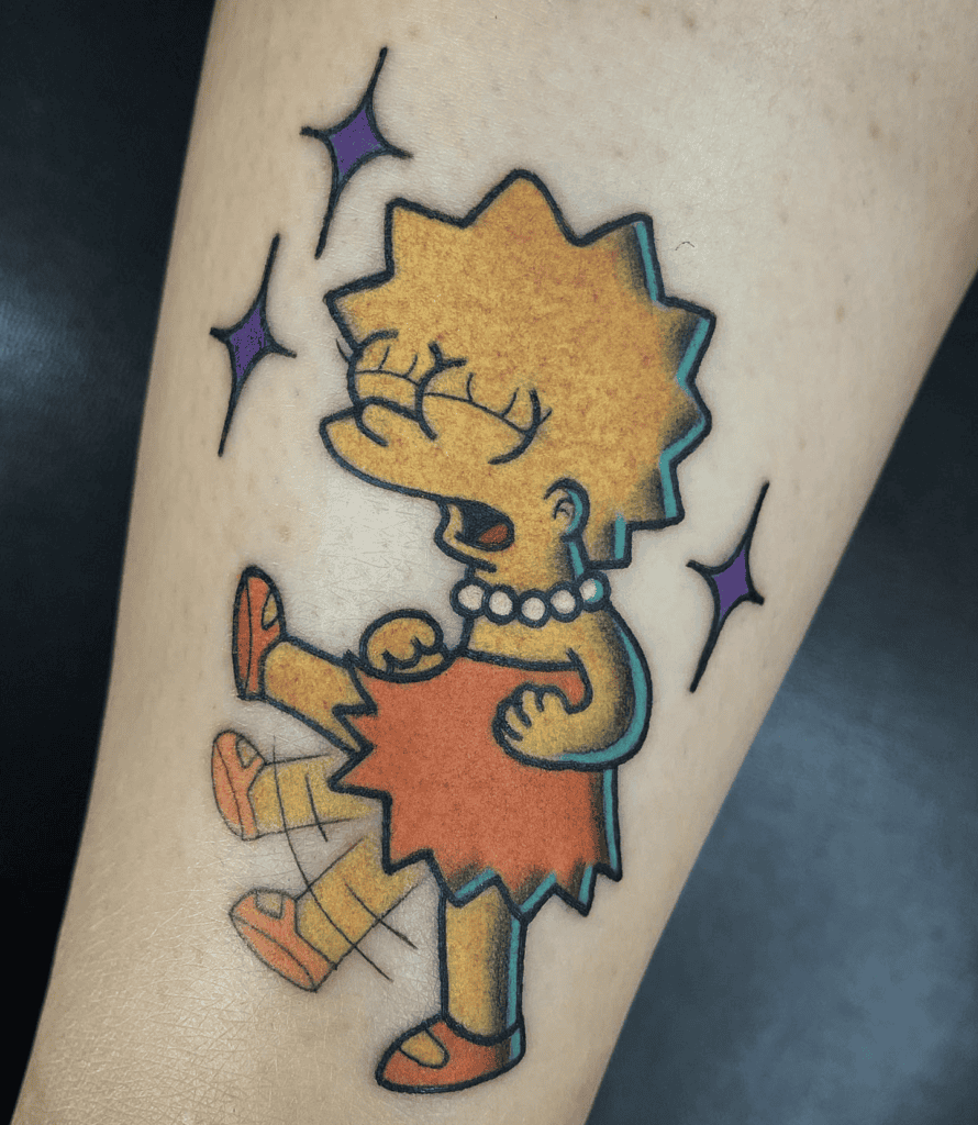 The Simpsons Lisa Cartoon Tattoo