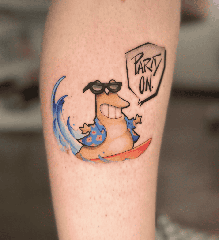 Futurama Slurm Cartoon Tattoo