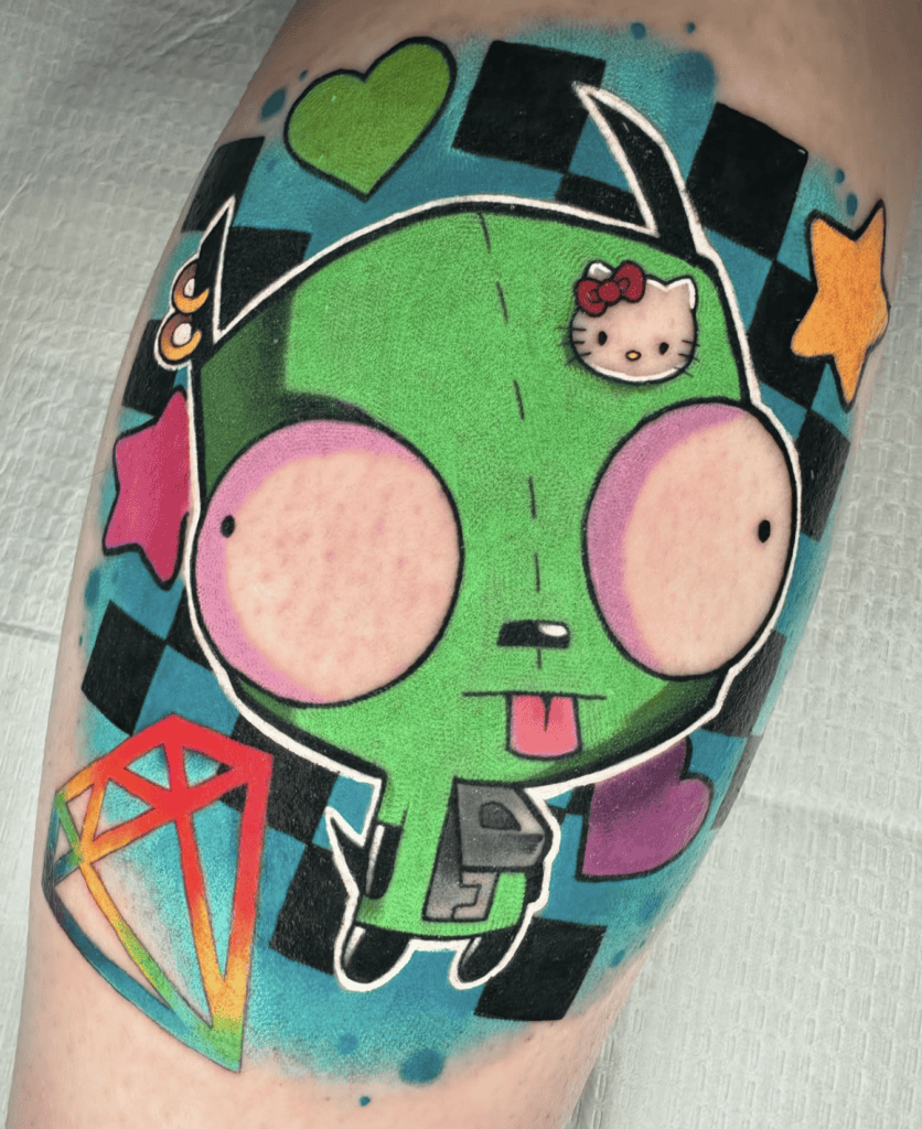 Invader Zim Cartoon Tattoo
