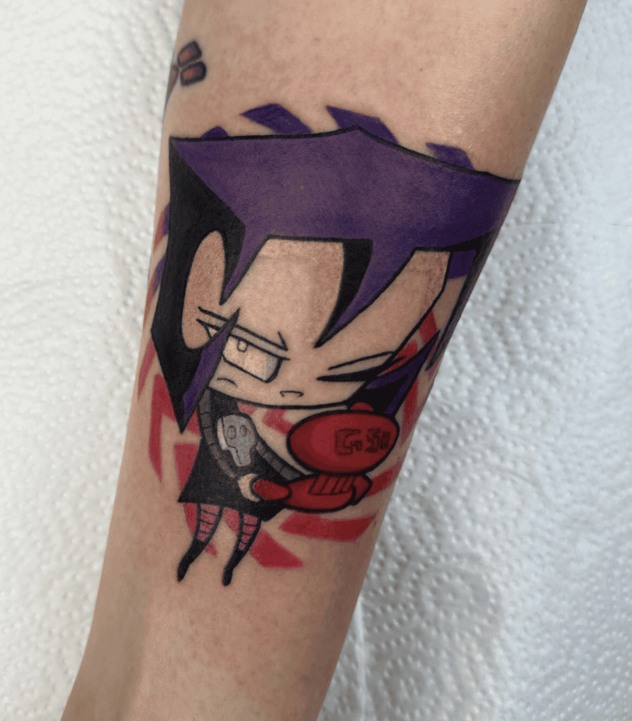 Invader Zim Gaz Cartoon Tattoo