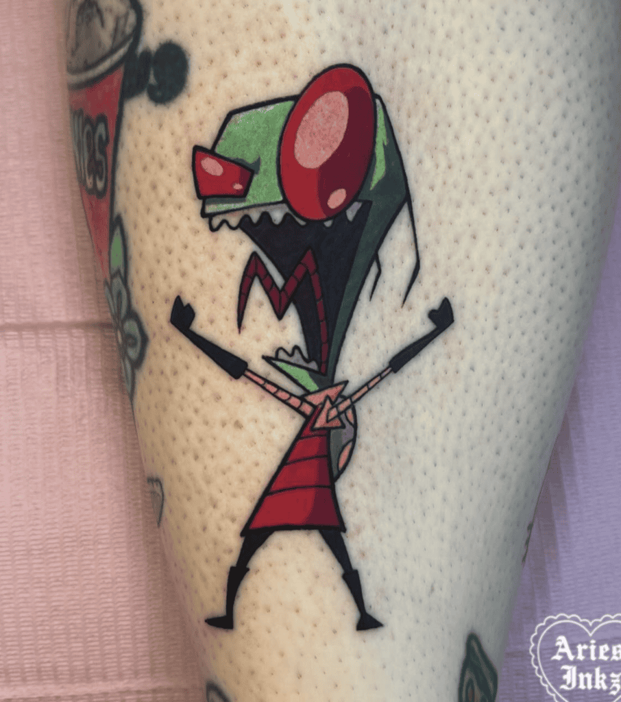 Invader Zim Scream Cartoon Tattoo