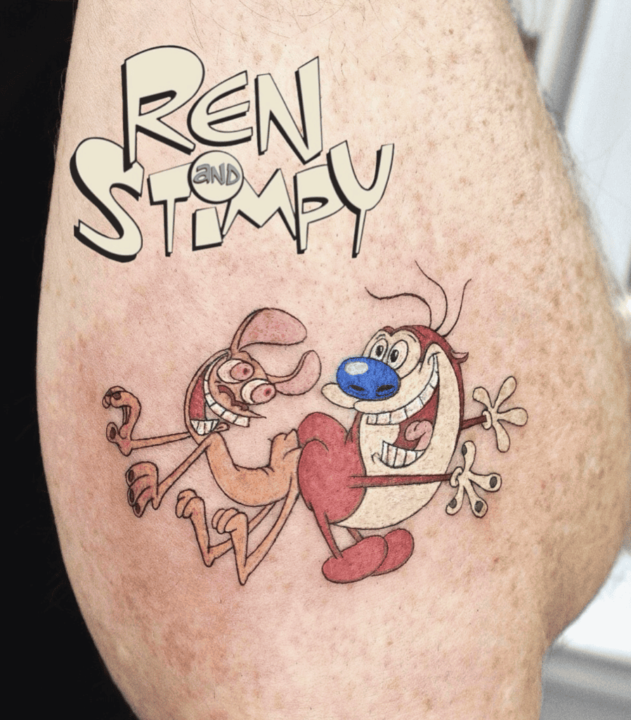 The Ren & Stimpy Butts Show Cartoon Tattoo