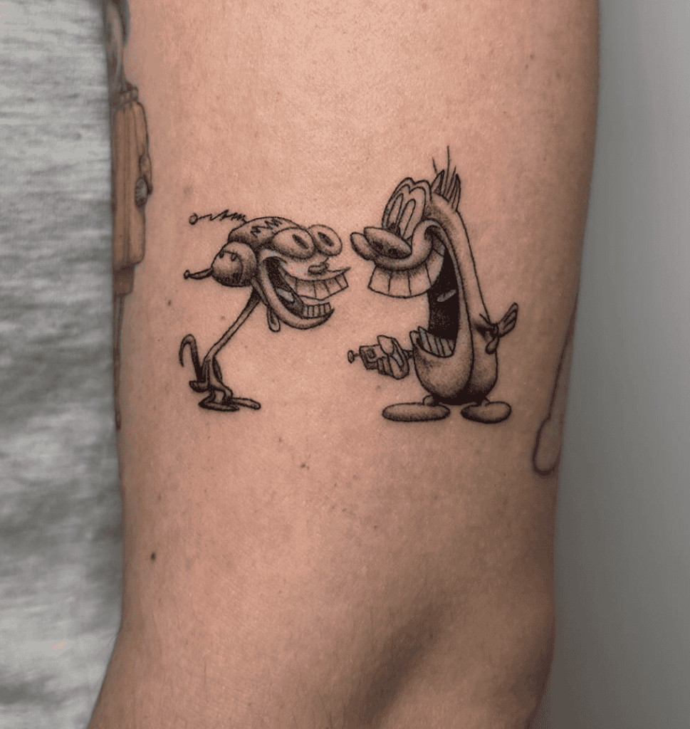 The Ren & Stimpy Happy Show Cartoon Tattoo