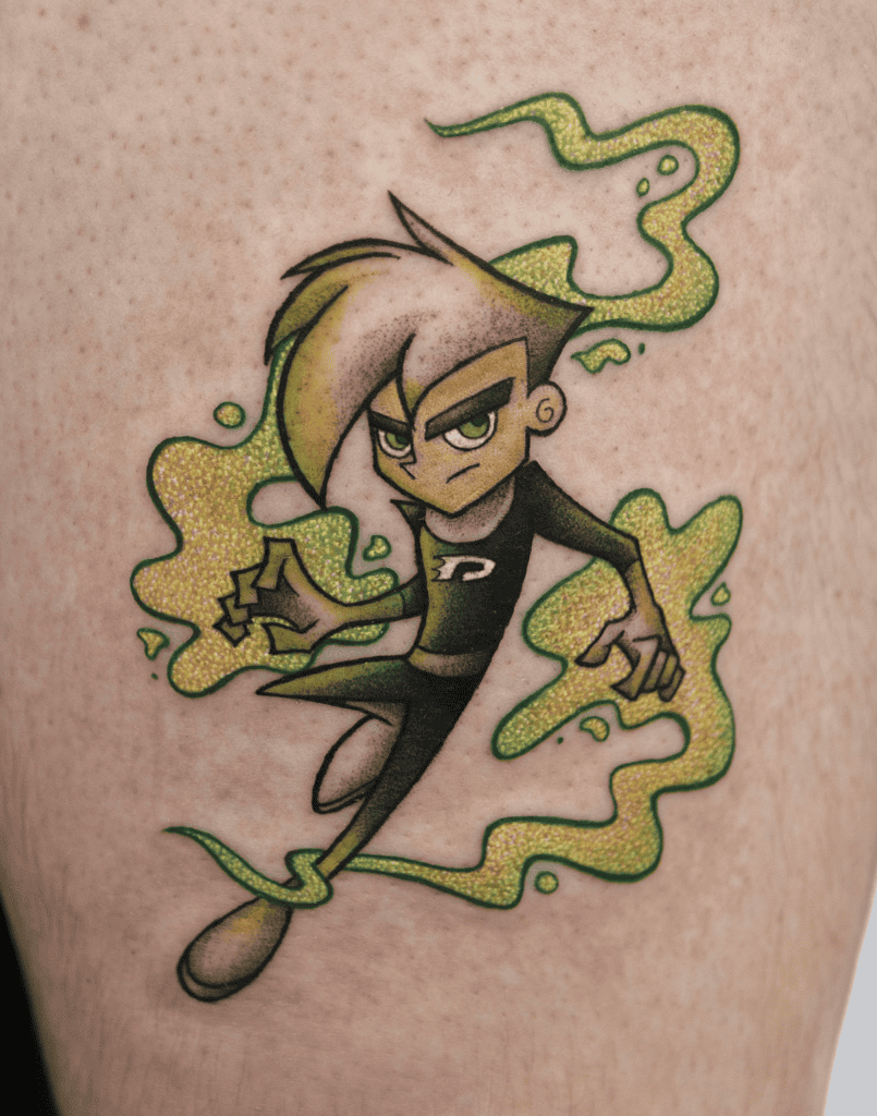 Danny Phantom Cartoon Tattoo