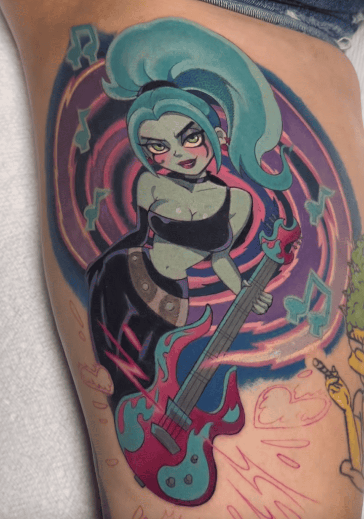 Danny Phantom Ember Cartoon Tattoo