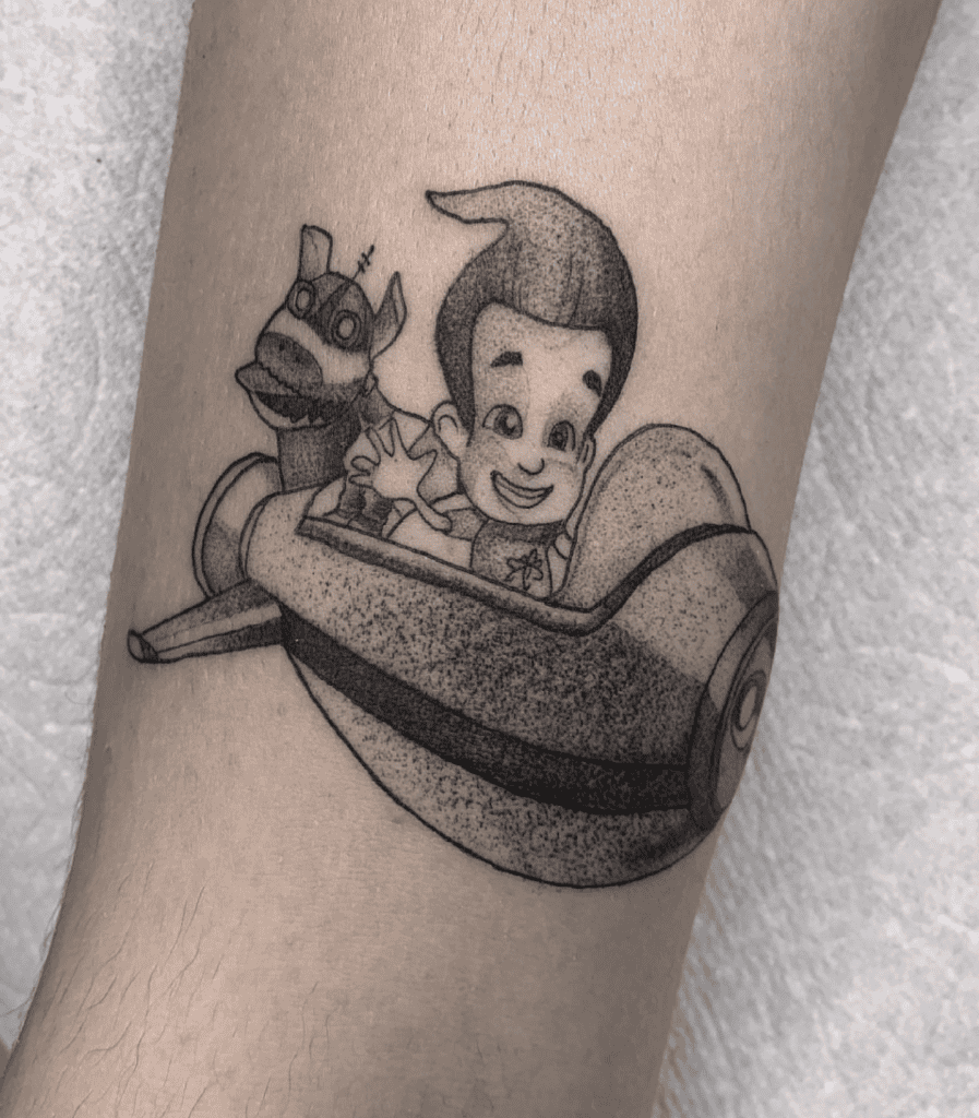 Jimmy Neutron Fly Cartoon Tattoo