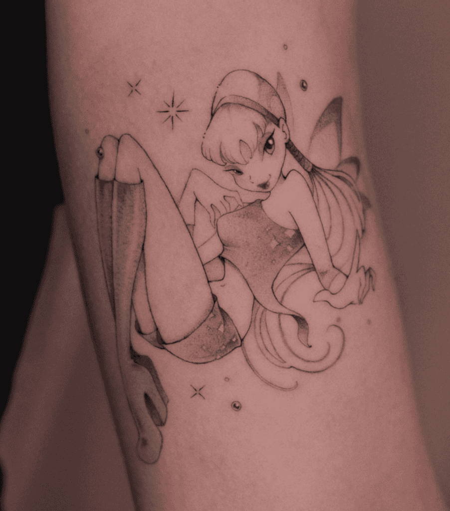 Winx Club Stella Cartoon Tattoo