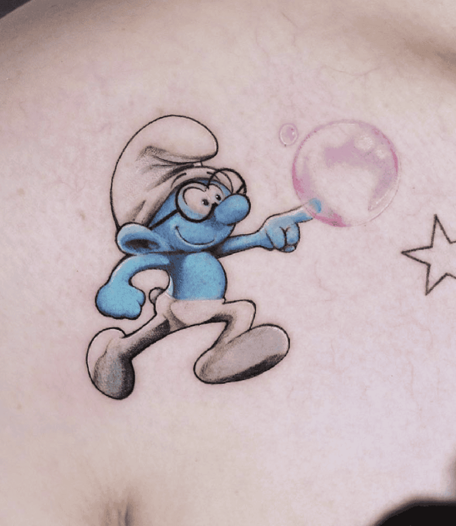 The Smurfs Bubble Cartoon Tattoo