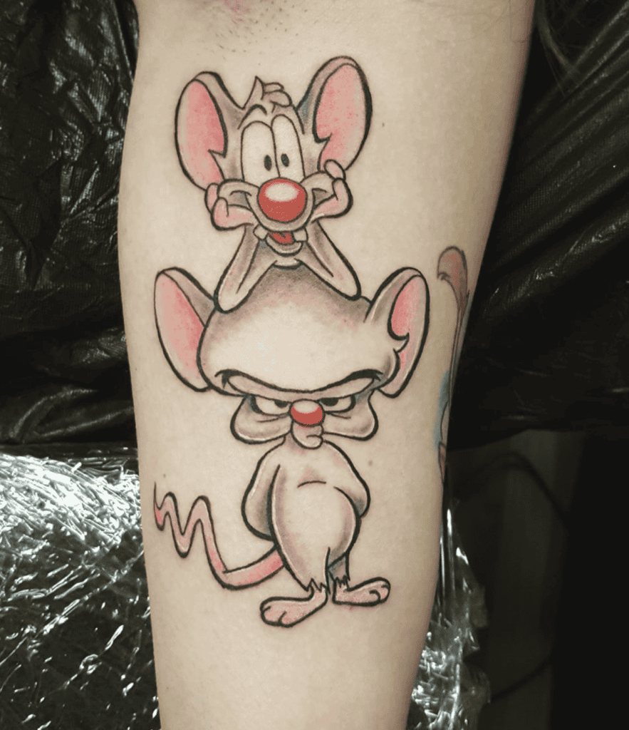 Pinky and the Brain Cartoon Tattoo