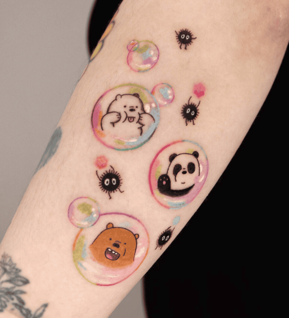 We Bare Bears Cartoon Tattoo